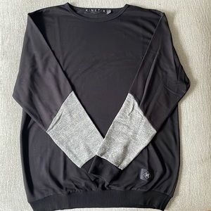Kinetix Long Sleeve Tee / Light Sweater, Black + Grey, Size M